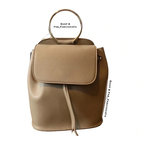 Vegan Leather backpack with gold hardware new